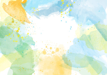 Light watercolor backround border on white. Abstract colorful watercolor for background, hand painted watercolor, watercolor bakcround. Vector.