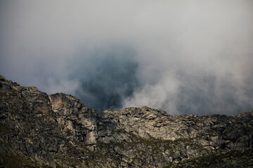 clouds in the mountains