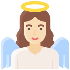 Angel icon, Holy week related vector illustration