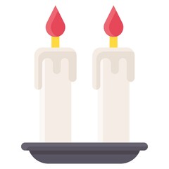 Two candle icon, Holy week related vector illustration