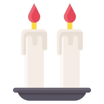Two candle icon, Holy week related vector illustration