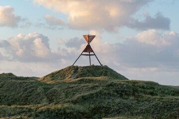 Landscape view of the coast of Denmark in the golden hour