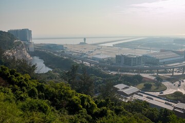 Fototapeta na wymiar High angle view of the Macau International Airport