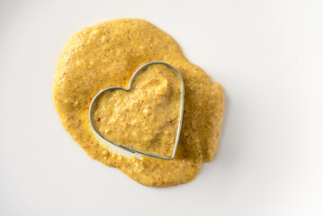 Spicy Brown Mustard in a Heart Shape