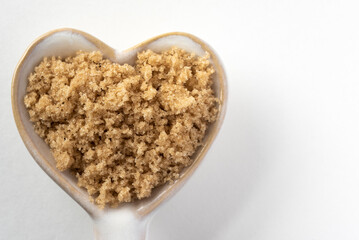 Brown Sugar on Heart Shape Spoon