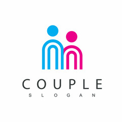 People Couple Logo Design Template