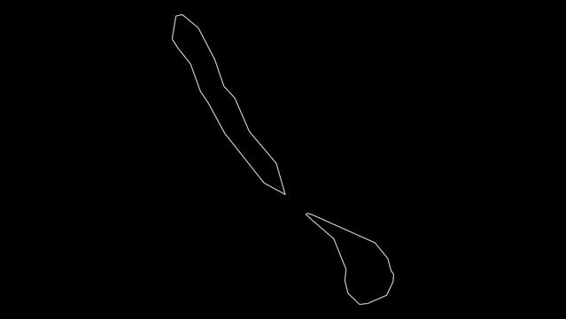 Agalega Islands district map of Mauritius outline animation