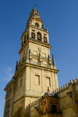 Fototapeta na wymiar Belltower of the cathedral at Cordova on Spain