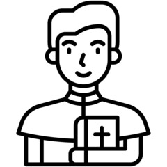 Priest icon, Holy week related vector illustration