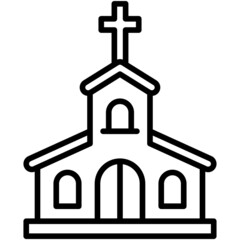 Church icon, Holy week related vector illustration