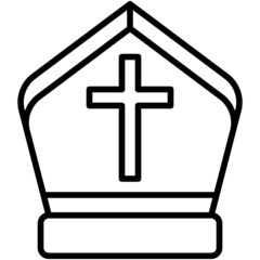 Obraz premium Mitre icon, Holy week related vector illustration