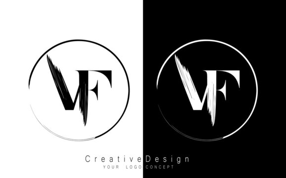 VF letter logo design template vector