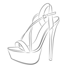 high heels Outline stype vector design element , illustration