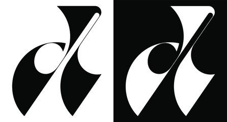 letter D monogram logo logotype initial