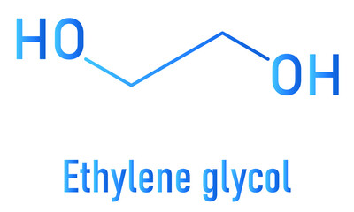 Ethylene glycol car antifreeze and polyester building block molecule. Skeletal formula.