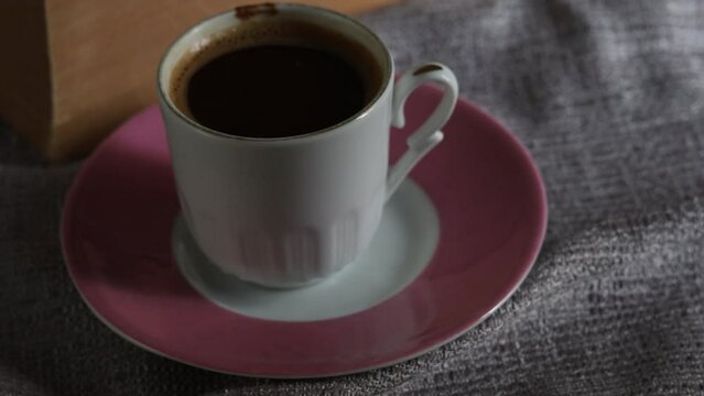 a cup of Turkish coffee on the table