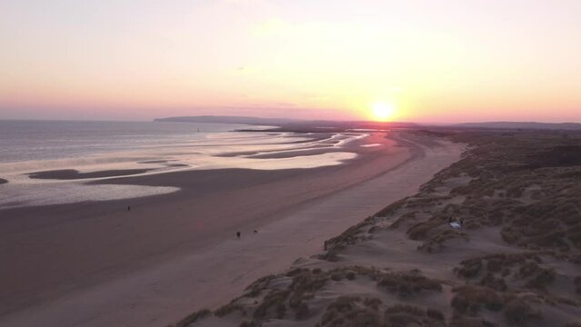 Camber Sands Sunset Drone