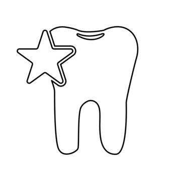 image of a healthy tooth on a white background, vector illustration