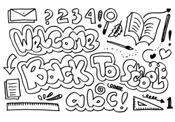 Vector illustration of back to school. Good for wrapping paper and website wallpapers.