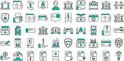 finance and business icon set