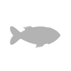 fish icon on a white background, vector illustration