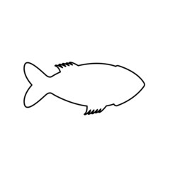 fish icon on a white background, vector illustration