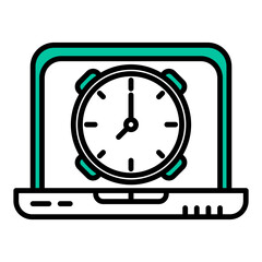 laptop and alarm clock