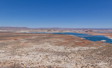 Scenic Lake Powell Arizona Landscape During a Drought