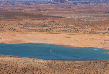 Scenic Lake Powell Arizona Landscape During a Drought