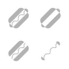 hot dog icon on a white background, vector illustration