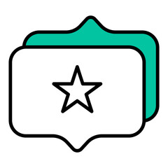 star and chat balloon icon