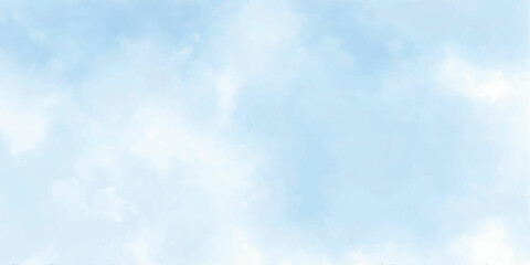 beautiful autumn on blue sky and clouds background. abstract watercolour painting blue sky background. 
