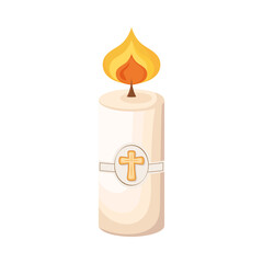 sacred candle with cross