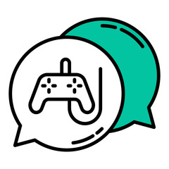 gamepad and chat bubble © Pictranoosa