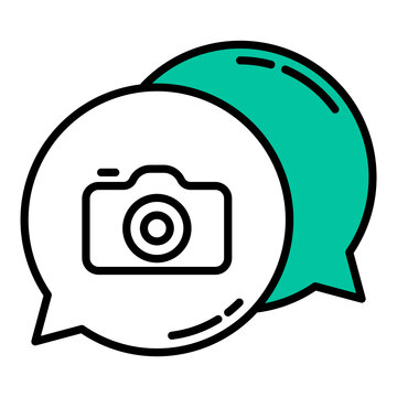 camera and chat bubble