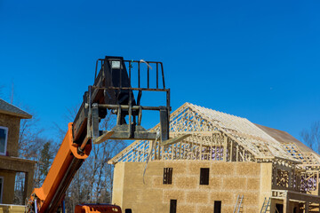 Construction equipment for lifting and moving loads with powerful wheel forklift