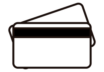 Icono negro de tarjeta de crédito o débito. 