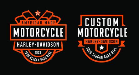 Fototapeta na wymiar custom motorcycle club badge logo design set