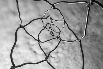 artistic work depicting barbed wire installed in the gothic quarter in barcelona