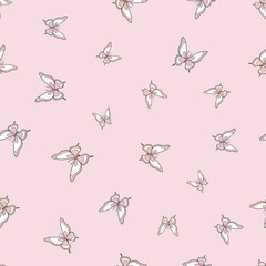 Pink butterfly vector pattern, repeat pattern background
