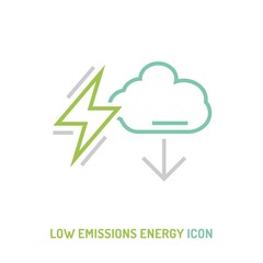 Low emissions energy source icon, sign. Vector illustration