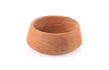 wooden bowl isolated on a white background