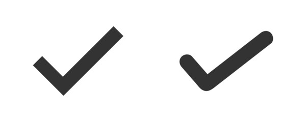 Tick checkmark icon. Web choice ok symbol. Sign button approval vector.
