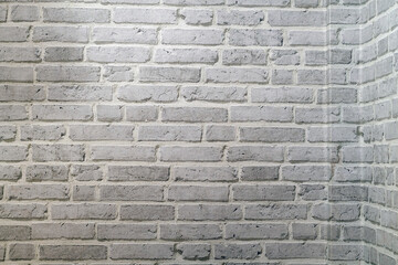 White brick wall texture background made by pattern paper. Wall texture background flooring rock stone old pattern clean concrete grid uneven bricks design stack. Background for the wall in LOFT style