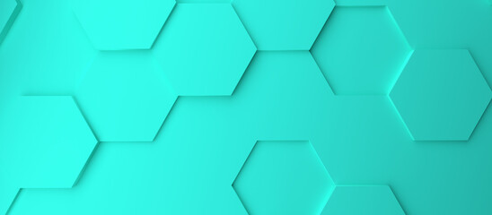 Abstract modern turquoise honeycomb background