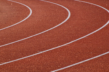 Fototapeta premium Stadium red plastic track.