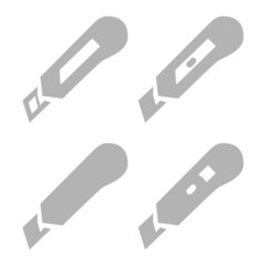 stationery knife icon on a white background, vector illustration