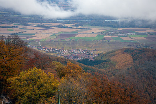 Alsacian countryside from the Castle Haut Koenigsbourg, Alsace, France