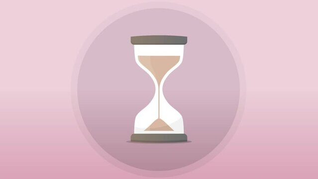 Animated illustrated hourglass with sand running through it