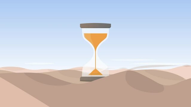 Hourglass in desert - time is running out
